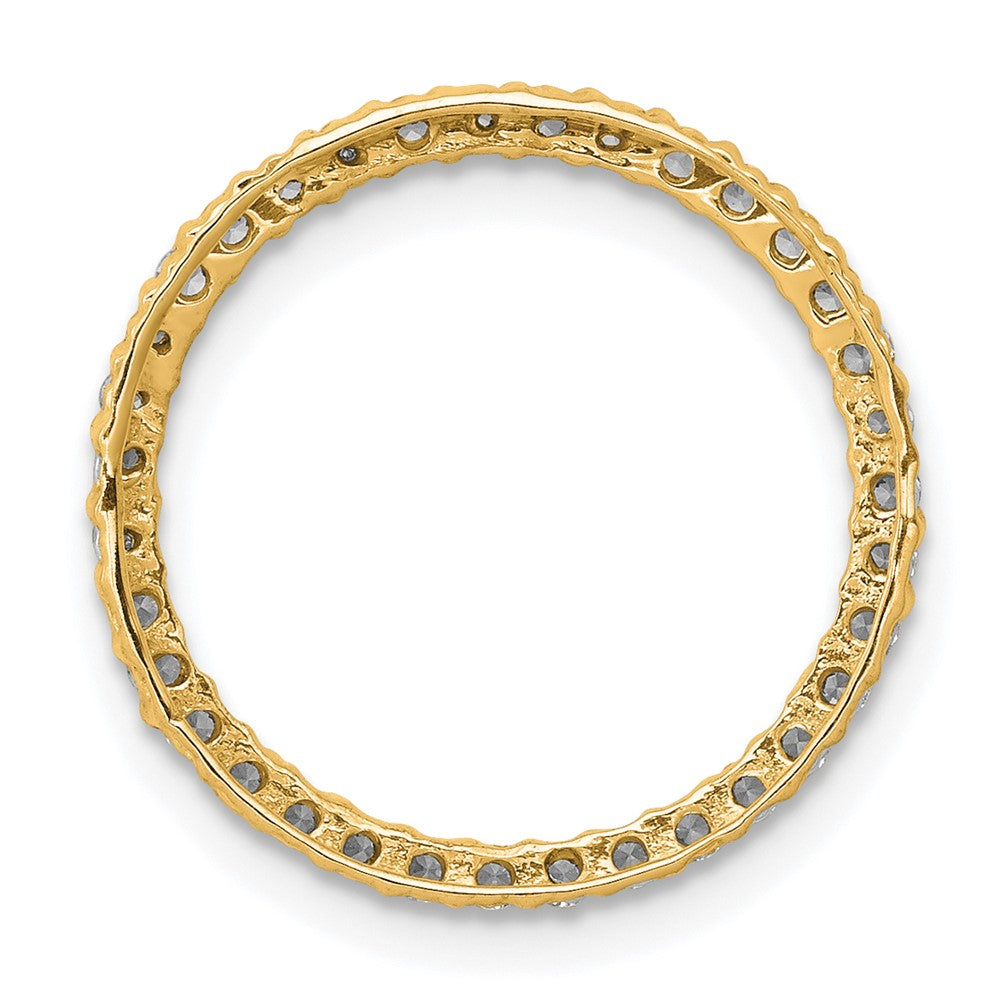 14K Gelbgold Poliert 1/3 Karat Diamant Kreis Kette Anhänger