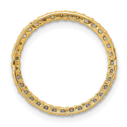 14K Gelbgold Poliert 1/3 Karat Diamant Kreis Kette Anhänger