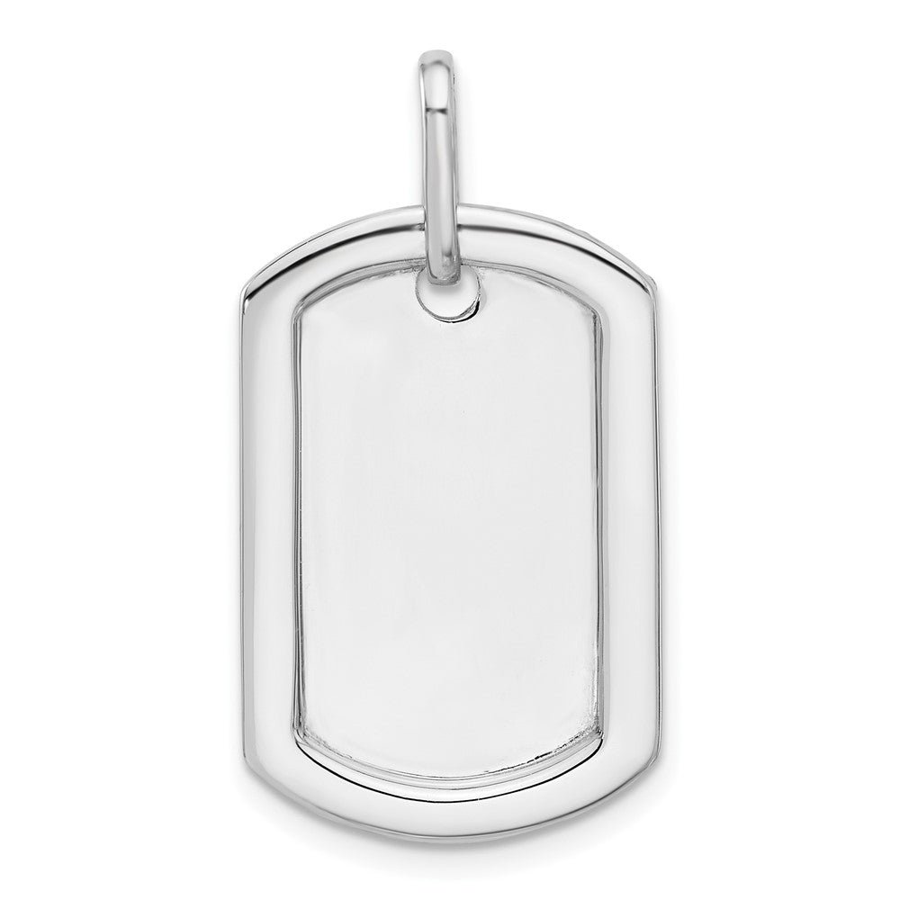 14K Weißgold Personalisierter Diamant-Hundemarken-Charm