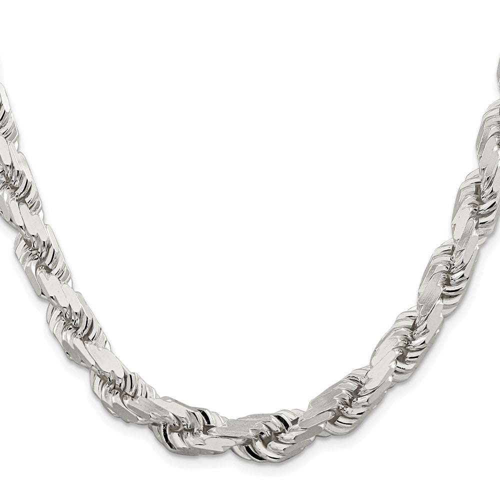 Sterlingsilber Rhodiniert 9.0mm Diamantiert Kordel Halskette