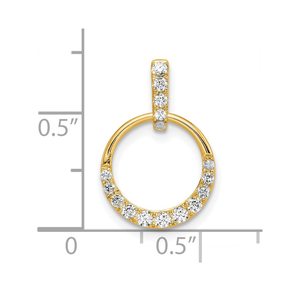 14K Gelbgold Polierter Anhänger mit Kreis-Diamant, 0,25 Karat