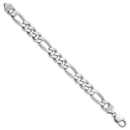 Sterlingsilber Rhodiniert 10.75mm Figaro Gliederarmband