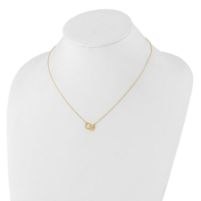 14K Gelbgold Poliert Biene und Kreis 17.5 Zoll Halskette