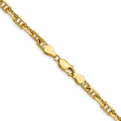 14K Gelbgold 5.0mm Diamantiert Marine Anker Halskette