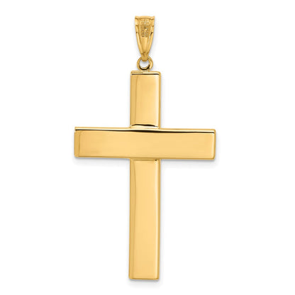 14K Bicolor Gold Kruzifix-Anhänger, poliert und strukturiert