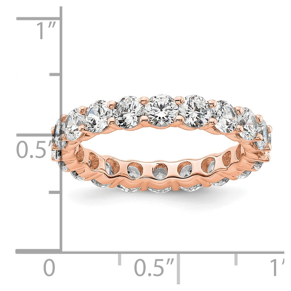 14K Roségold Poliert Größe 8.5 Shared Krappen 3 Karat Diamant Komplett Memoire Ehering Ring