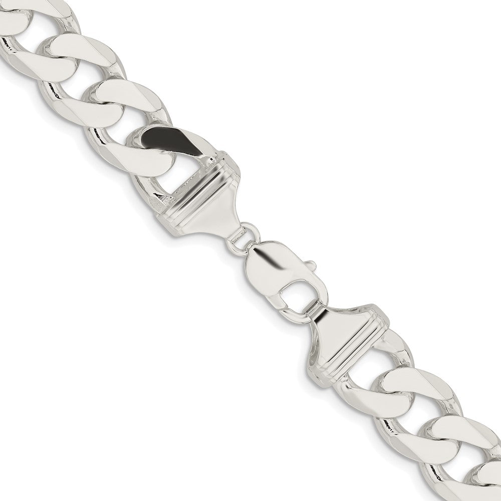 Sterlingsilber Rhodiniert 14.5mm Panzer 28 Zoll Kette
