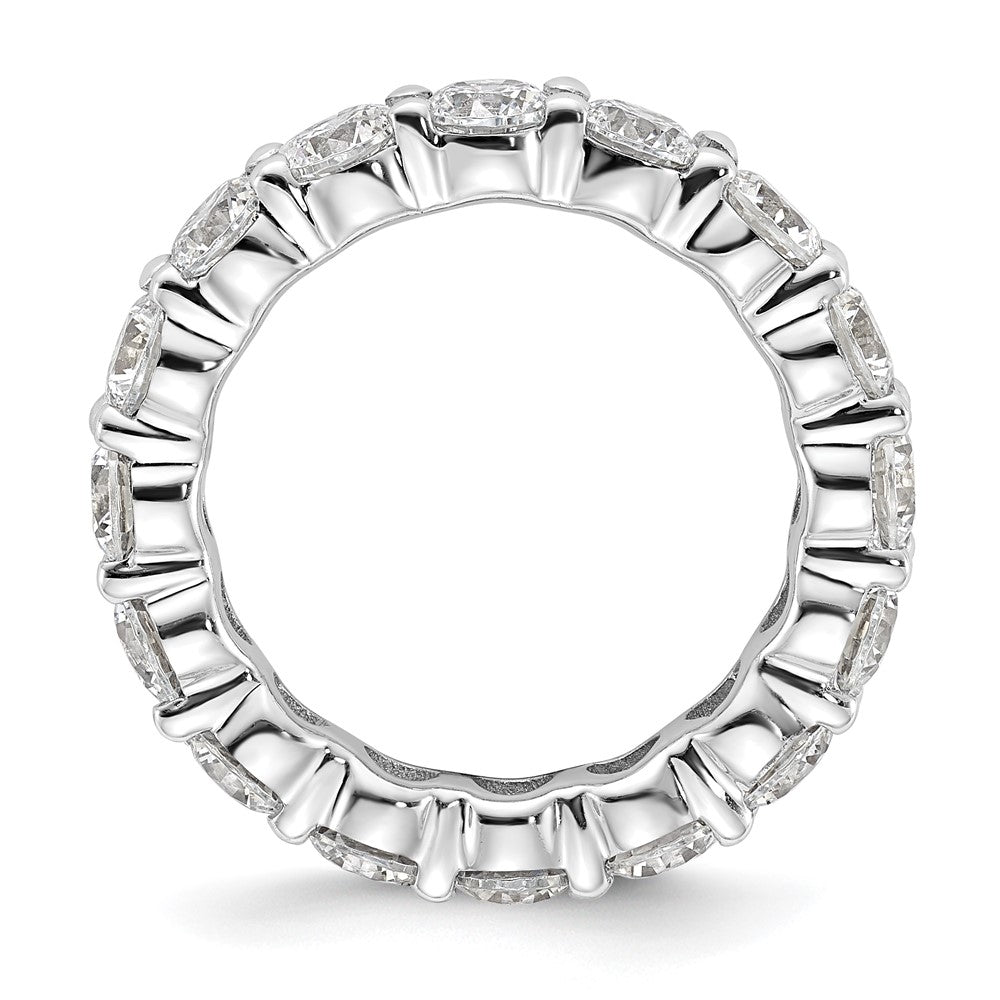 14K Weißgold Memoire-Ehering mit gemeinsamer Krappenfassung, SI2-I1(H/I)