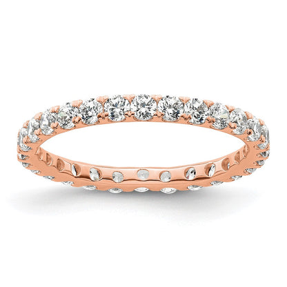 14K Roségold Poliert Größe 5.5 U-shared Krappen 1 Karat Diamant Komplett Memoire Ehering Ring