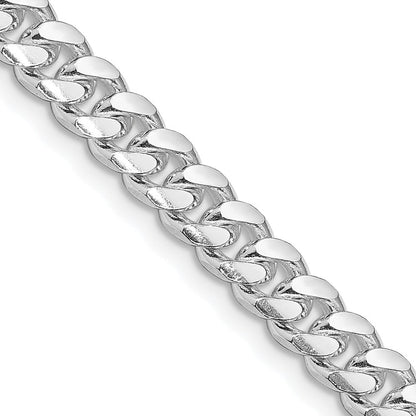 Sterlingsilber Rhodiniert 7mm Gewölbt mit Seite Diamantiert Panzer 26 Zoll Kette