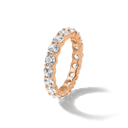 14K Roségold Poliert Größe 6 U-shared Krappen 3 Karat Diamant Komplett Memoire Ehering Ring
