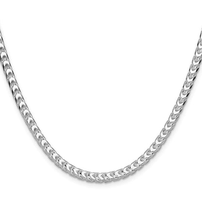 Sterlingsilber 4.7mm Diamantiert Quadratisch Franco 30 Zoll Kette