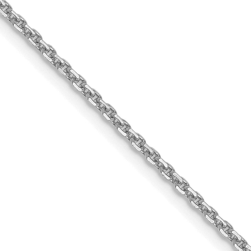 14K Weißgold 1.4mm Diamantiert Forzantine Ankerkette Halskette