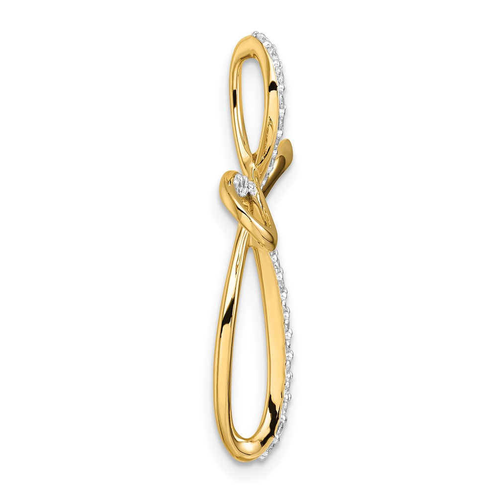 14K Gelbgold 1/3 Karat Diamant Kreuz Omega Anhänger