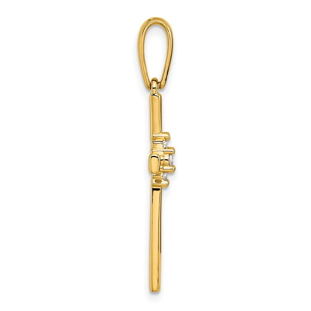 14K Gelbgold Kreuz-Anhänger mit 0,07 ct. Diamant
