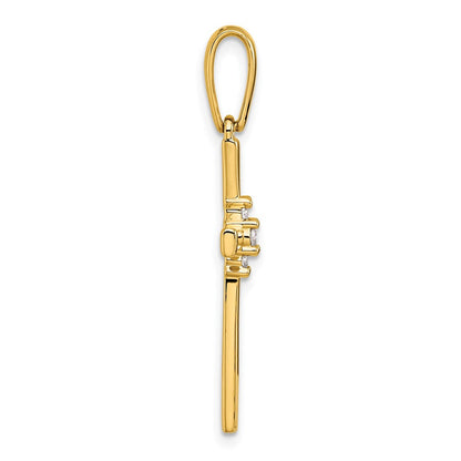 14K Gelbgold Kreuz-Anhänger mit 0,07 ct. Diamant