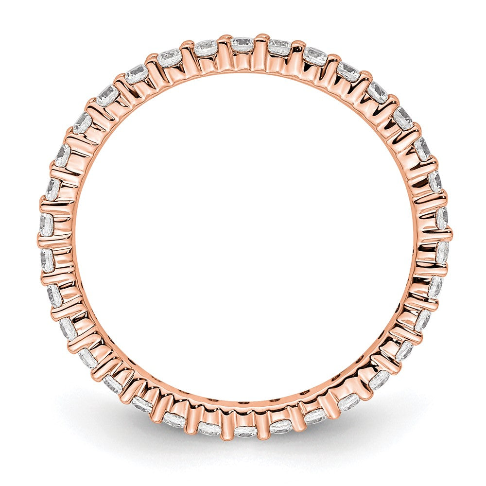 14K Roségold Poliert Größe 5.5 Shared Krappen 1/2 Karat Diamant Komplett Memoire Ehering Ring