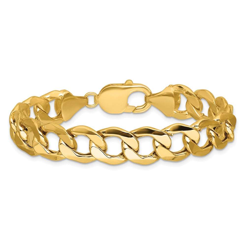 14K Gelbgold 11.3mm Halbmassiv Panzer Gliederarmband