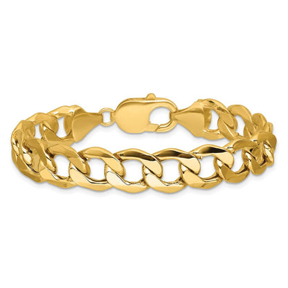 14K Gelbgold 11.3mm Halbmassiv Panzer Gliederarmband
