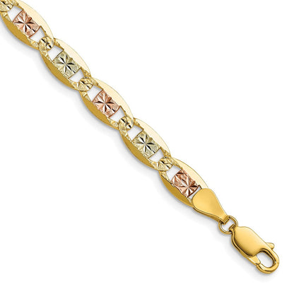 14K Tricolor Gold 6.1mm Tricolor Gold Pavé‚ Valentino Halskette