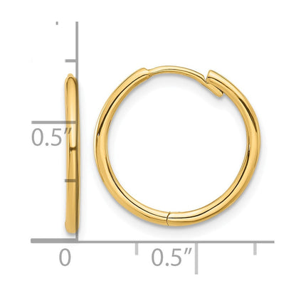 14K Gelbgold Poliert Klappbar Creolen
