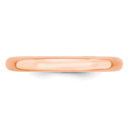 14kr Roségold 3mm Standard Komfort-Passform Ehering Ring