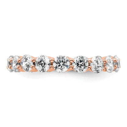 14K Roségold Poliert Größe 5.5 Shared Krappen 2 Karat Diamant Komplett Memoire Ehering Ring