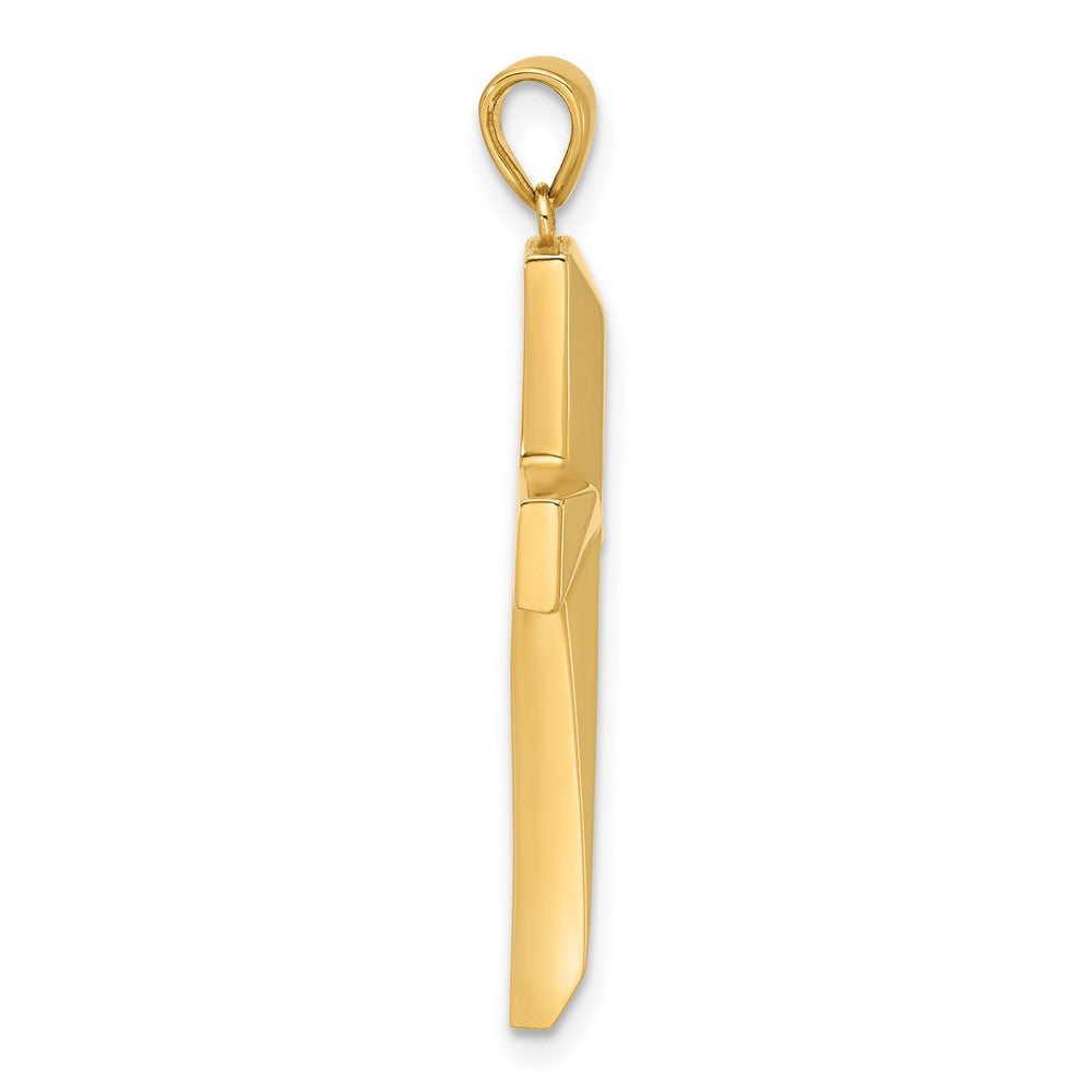 14K Gelbgold Polierter Kreuz-Anhänger