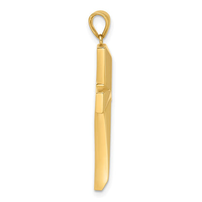 14K Gelbgold Polierter Kreuz-Anhänger