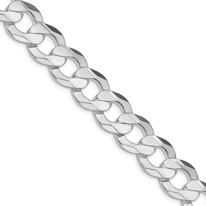 Sterlingsilber Rhodiniert 14.0mm Konkav Abgeschrägt Panzer 24 Zoll Kette