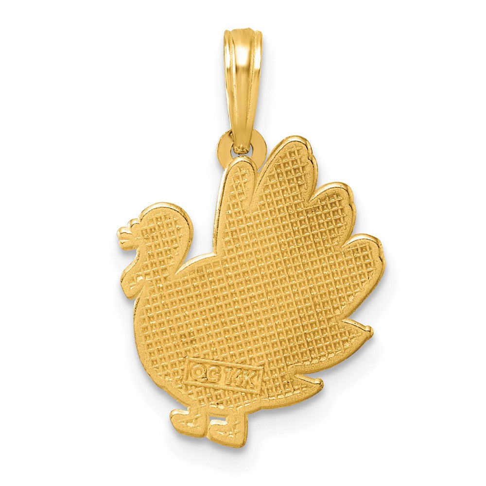 14K Gelbgold Polierter Truthahn-Anhänger