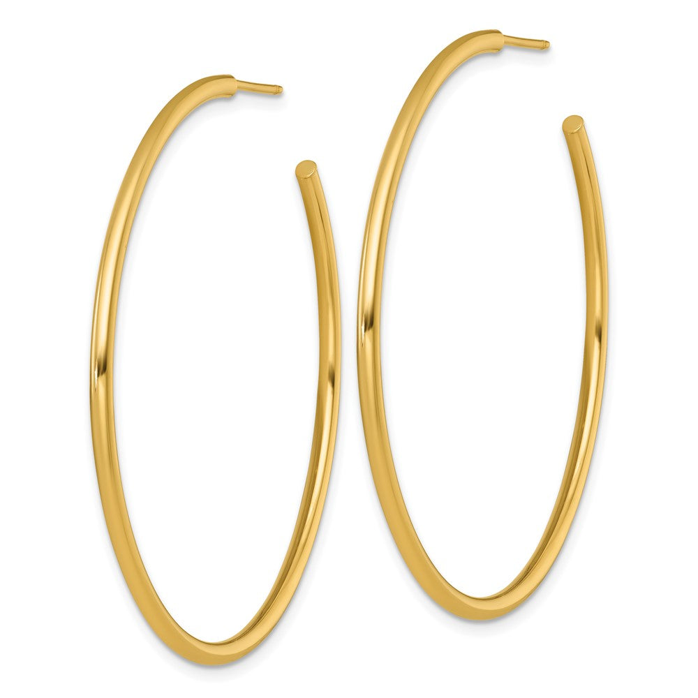 14K Gelbgold Poliert 2.0 X 50mm Röhre C-hoop Ohrstecker