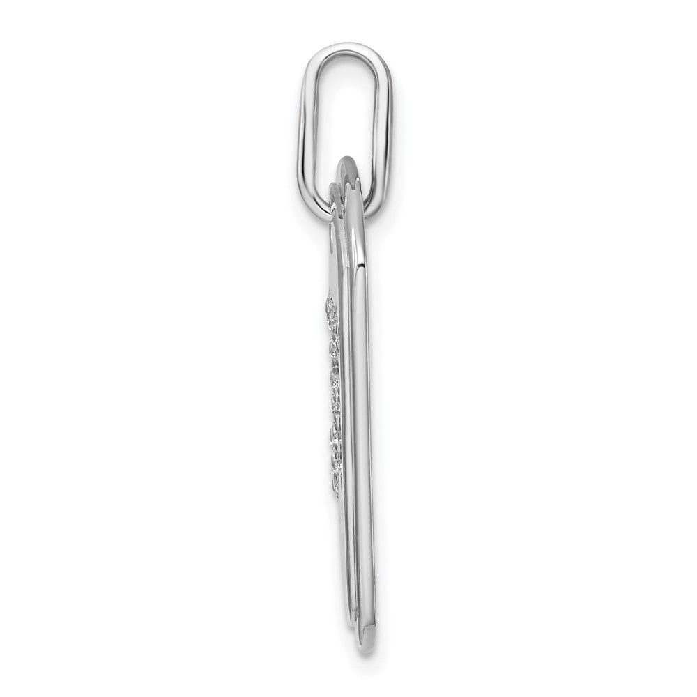 14K Weißgold Diamant-Initialen-Charm "J" in Dog-Tag-Form
