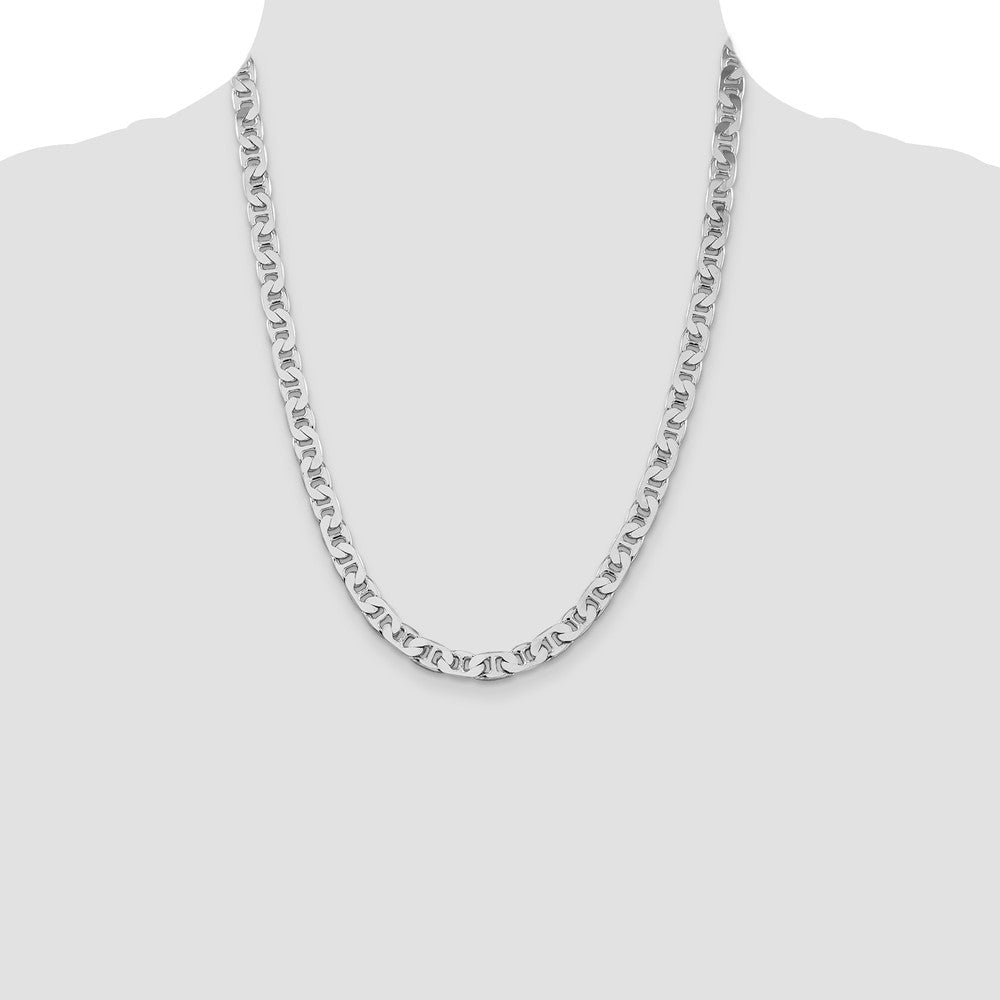 Sterlingsilber Rhodiniert 6.5mm Flach Anker Halskette