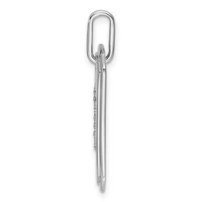 14K Weißgold Diamant Erkennungsmarke Charm mit Buchstabe L