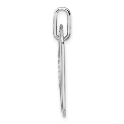 14K Weißgold Diamant-Erkennungsmarken-Charm mit Buchstabe D