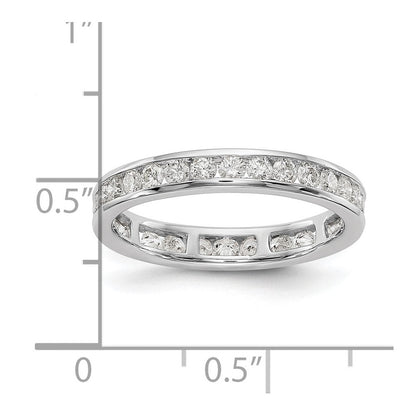 Platin Poliert Kanalgefasster Diamant-Memoire-Ehering, Größe 7