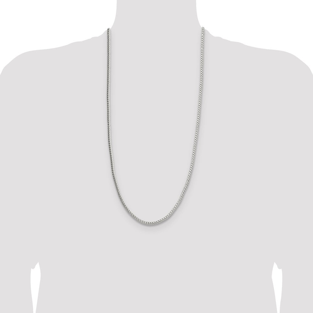 Sterlingsilber 3.4mm Diamantiert Rund Franco 30 Zoll Kette