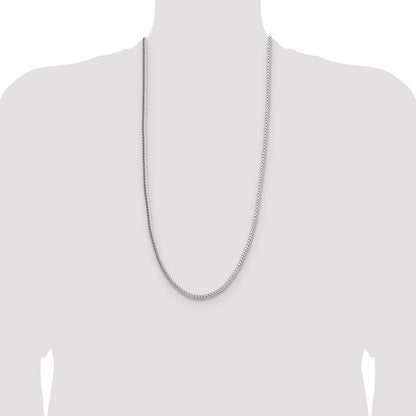 Sterlingsilber 3.4mm Diamantiert Rund Franco 30 Zoll Kette