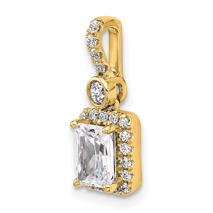 14K Gelbgold 1 Karat Zertifiziert Im Labor Gezüchtet Diamant Vs+ F+ Radiant Komplett Heiligenschein Anhänger