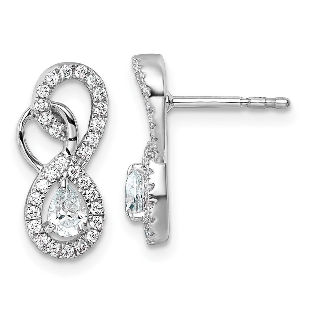 14K Weißgold Diamant-Infinity-Ohrhänger mit Stecker, poliert, 0,5K