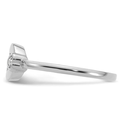 14K Weißgold Diamant Herz mit 4 Synthetisch Geburtsstein Mutter Kreis Ri