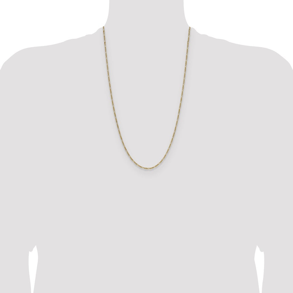 14K Gelbgold 1.9mm Halbmassiv Figaro Halskette