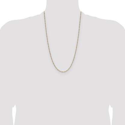 14K Gelbgold 1.9mm Halbmassiv Figaro Halskette