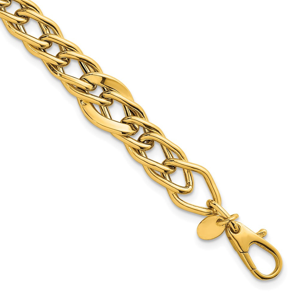 14K Gelbgold Poliert Multi Abgestuft Panzer Glieder Gliederarmband