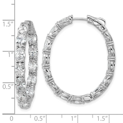 14K Weißgold Laborgezüchtete Diamant-Creolen mit Oval- und Rundschliff, VS/SI+ G+, 8,625 ct., komplett In-and-Out besetzt