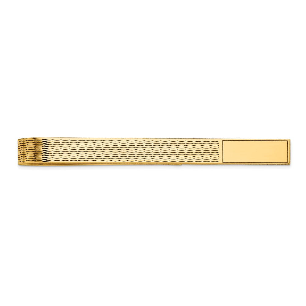 14K Gelbgold Herren Gerillt Gravierbar Krawatten Stab