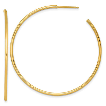 14K Gelbgold Poliert 1.5 X 50mm Massiv C-hoop Ohrstecker