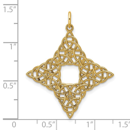14K Gelbgold Polierter Keltischer Knoten Anhänger