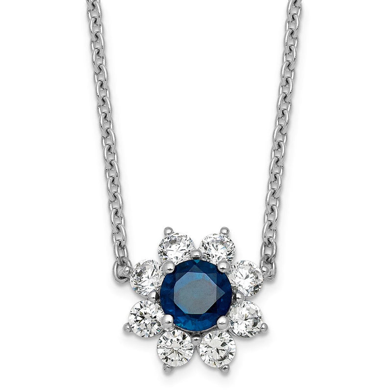 14K Weißgold Vs/si G+ Im Labor Gezüchtet Diamant und Aaa Qualität Echt Blau Sapp